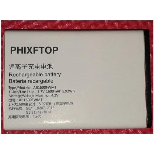 PHIXFTOP original E169 Battery For Xenium CTE169 cellphone AB1600FWMT Battery for philips Mobile phone 4.2V