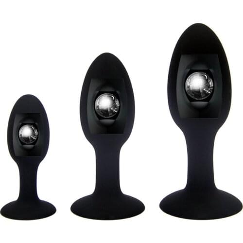 Small Medium Large Anal Sex Toys Built-in Bouncy Metal Ball Anal Plug Massage Butt With Suction Cup Sex Toys for Women And Men