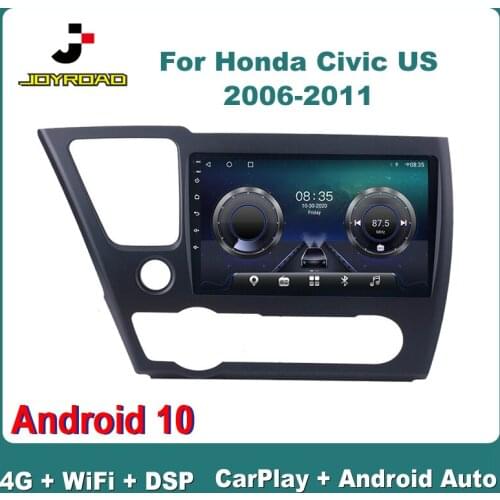 9" For Honda Civic US 2006-2011 Android 10 Carplay Auto 4G Sim WiFi DSP RDS Car Radio Multimedia Video Player GPS 2Din