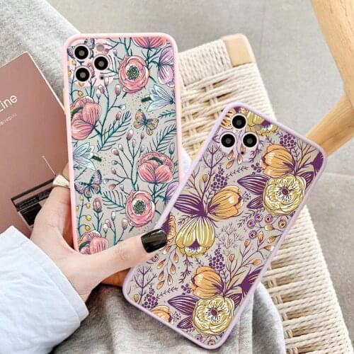 Flower Bud Phone Case for iphone 11 12 Pro Max for iphone 6s 7 8 Plus SE 2020 X XS MAX XR Back Hard Shockproof Cover Funda Shell