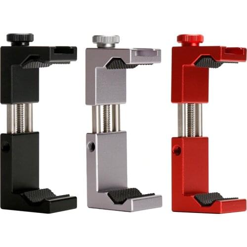 Ulanzi ST-02S 65MM to 95MM Tripod Phone Mount with Cold Shoe 1/4 Screw Phone Mount Stand Clipper for iPhone X 8 7 Plus Samsung