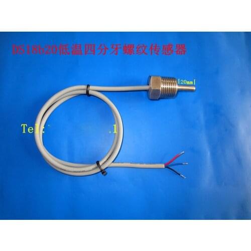 DS18B20 Low Temperature Four-point Thread Temperature Sensor Probe Length 20mm