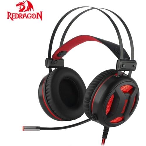 Redragon H210 Gaming Heaphone 7.1 Sound Over-ear Headset with Volume control LED light Microphone switch for Gamer
