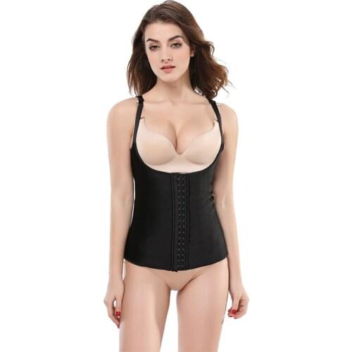 Fine Shoulder Straps Steel Boned Waist Cincher Shaper Posture Corector Shapewear Waist Trainer Underbust Corset Latex Vest
