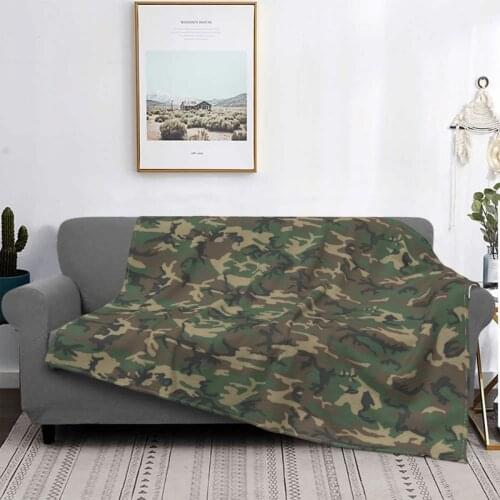 Army Camouflage Camo Blankets Velvet Autumn/Winter Military Popular Super Soft Throw Blankets for Home Outdoor Bedspreads