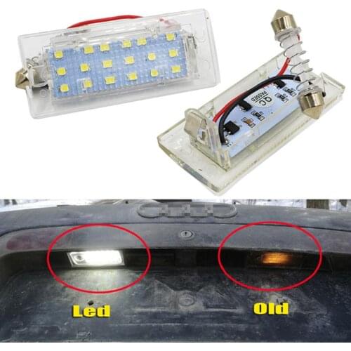 2Pcs White CANbus LED Number License Plate Light Lamp 18 SMD 3528 For BMW E53 X5 1999-2003 E83 X3 03-10