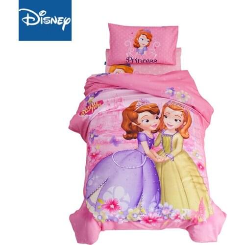 Disney sophia bedding sets for children comforter filler baby bed spread 3/4pcs girls home decor free shipping cartoon promotion
