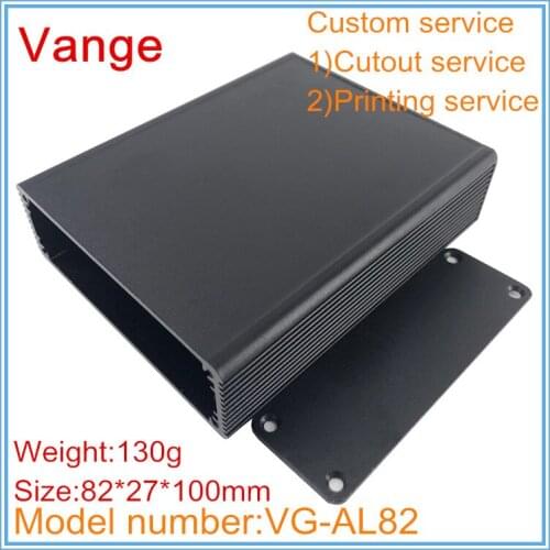 2pcs/lot integrated extruded profiles case 82*27*100mm 6063-T5 Aluminum diy junction box for professional PCB module housing