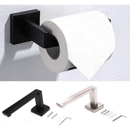 Square Toilet Paper Holder Wall Mount Tissue Roll Hanger 304 Stainless Steel