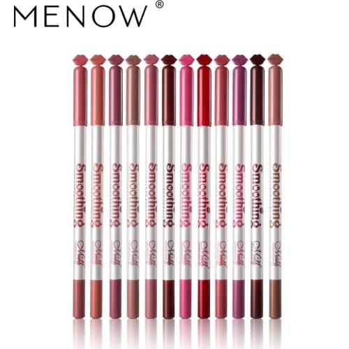 Menow/ Mellow Makeup P124 Lip Liner 12 Color Mixed Color Waterproof Lipstick Pen Cosmetics Trade