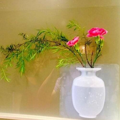 Soft Silicone Flower Pot Leaves Bottle Glass Wall Vase Body Sticker Home Decor