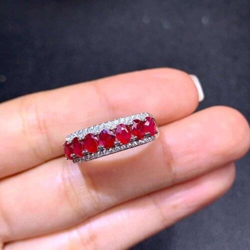 Natural And Real Wedding Ruby Ring 925 Sterling Silver Fine Jewerly Wedding Party ring