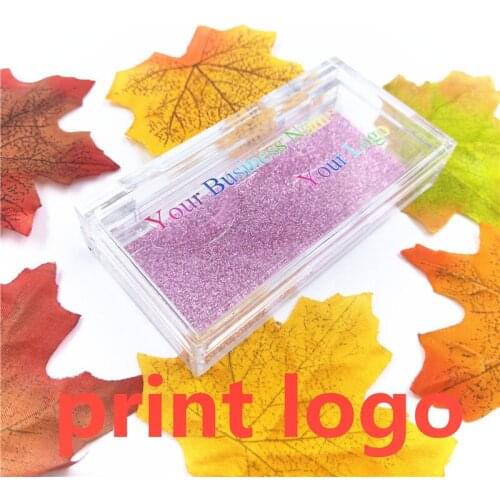 Print logo Plastic Acrylic Square Case With Tray Wholesale Lashes Private Label Logo Packing Box Empty Case Flip and pull box