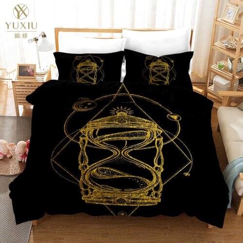 Luxury Bedding Set 3D Black Gold Scorpion Queen Meteor Scorpio Duvet Cover Constellation King Bed Sets Bohemian Bedclothes