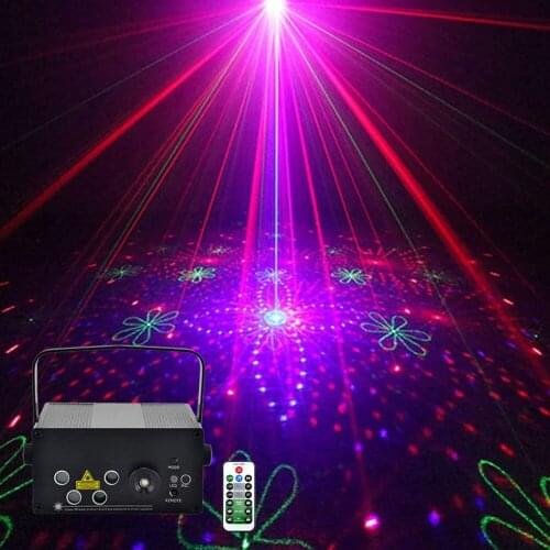Sharelife Mini 4 Lens 128 RGRB Pattern Laser Light Remote Control Motor Speed DJ Gig Party Home Show Music Stage lighting 128f