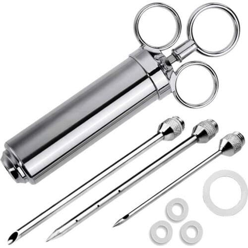 Stainless Steel Seasoning Syringe Turkey Needle Beef Steak Barbecue With Barbecue Sauce Marinated Barbecue Kitchen Tools