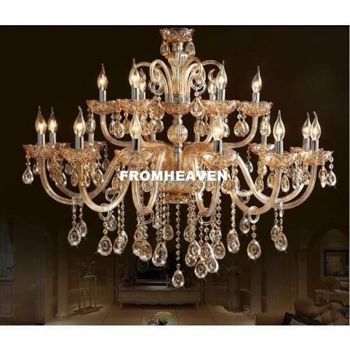 Modern Crystal Chandelier Light Luxury Modern crystal Lamp chandelier Lighting Amber Golden Crystal K9 Chandelier Crystal Light