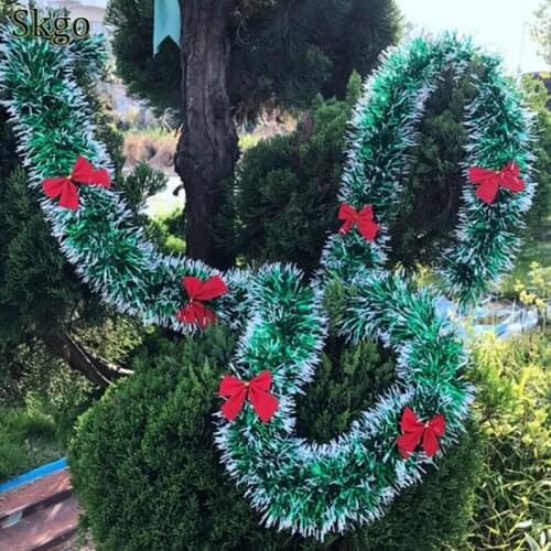 New 2019 Christmas Decorations Bar Tops Ribbon Garland Christmas Tree Ornaments Green Cane Tinsel Party Xmas Home Outdoor Decor