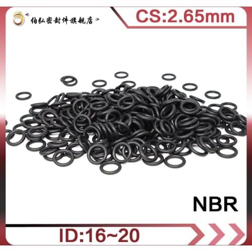 Nitrile Rubber O-Ring 50PCS/lot Black NBR Sealing CS2.65mm ID16/17/18/19/20mm O-Ring Seal Gasket Ring