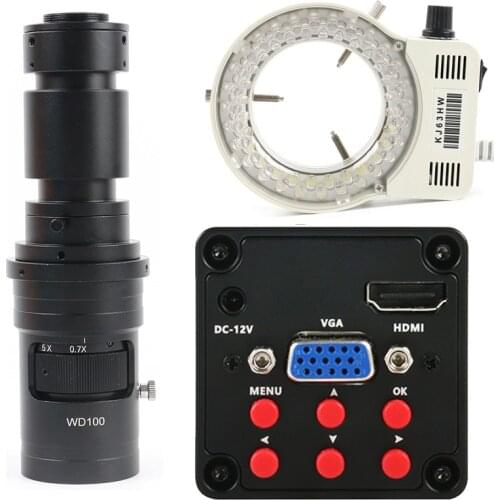 SONY IMX307 Industrial 200X 500X 1080P HDMI VGA Video Microscope Camera Adjustable Zoom C mount Lens For PCB Phone Soldering
