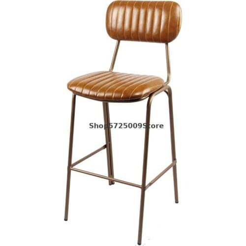 Iron Bar Chair Bar Chair Industrial Style Metal Nordic Soft Foreskin Designer Retro American High Stool