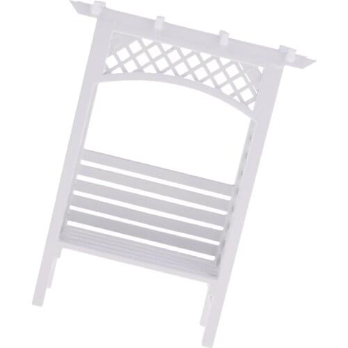 1/12 Dollhouse Miniature Wooden Flower Storage Rack Display Shelf Stand White