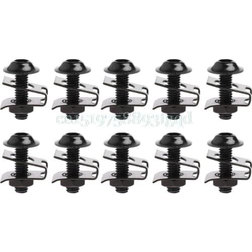 10pcs 6mm Motorcycle Fairing Bolt Nut Spire Speed Fastener Clip Screw For Yamaha