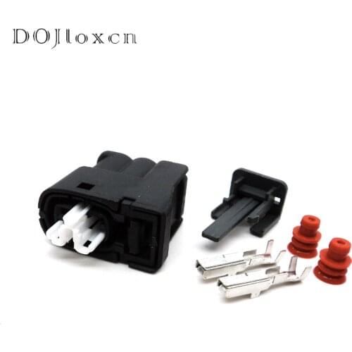 5 Sets 2 Pin Lnjector Auto Female Black Connector For Toyota 2JZ-GE Matrix Lexus SC300 Hyundai Mazda RX7 S6 90980-11246