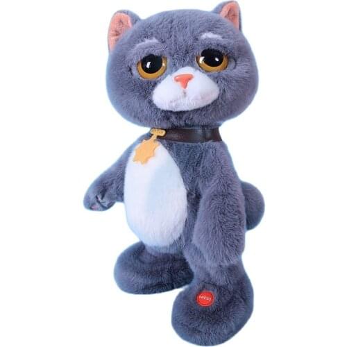 33cm New Electric Bambo cat Toy Hot Sale Dancing Singing Cat Plush Doll Electronic Animal Cat Birthday Xmas Funny GIft for Kids