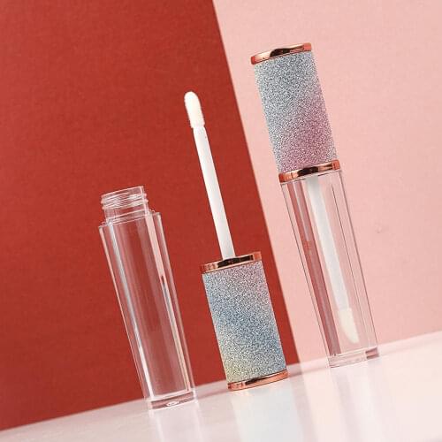 6ml Rainbow Colorful Diamond Cap Empty Clear Lip Gloss Tube With Wand Empty Lipstick Tube Tools Cosmetic Packaging Containers