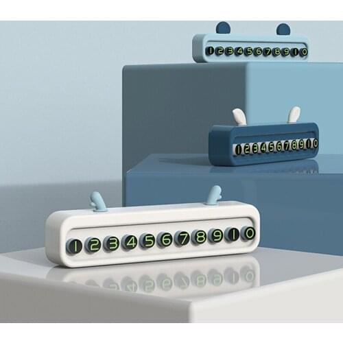 Car Temporary Parking Card 3D Cartoon Hidden Phone Number Plate Sticker Fashion Parking Stop Sign For Car Automobile Accessories