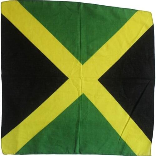 Free Shipping 2019 Cotton 55cm*55cm Jamaica National Flag Bandana Headband Neck Headties For Men