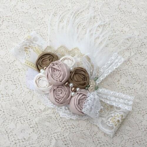 Free Shipping Gold Ivory Headband