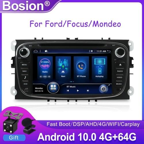 Bosion Android 10 Car DVD Radio Multimedia Player For FORD/Focus/S-MAX/Mondeo/C-MAX/Galaxy 2 Din IPS DSP CarPlay GPS Navigation