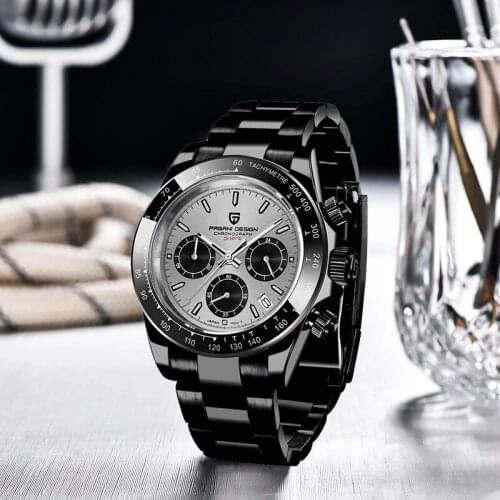 PAGANI DESIGN 2021 New Black Mens Watches Quartz Business Watch Top Brand Luxury Watch Men Chronograph VK63 Relogio Masculino