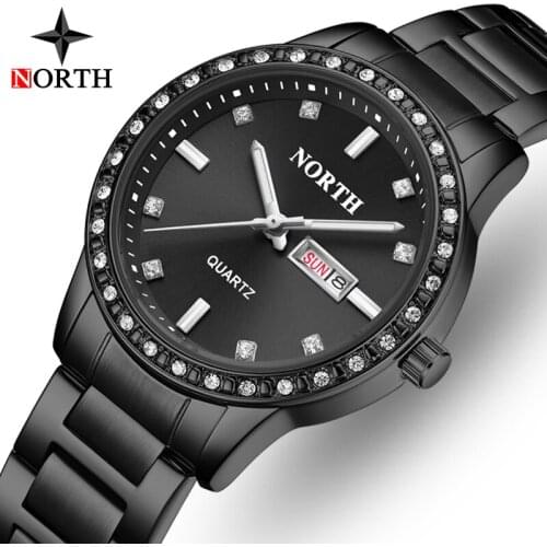NORTH Brand Top Luxury Fashion Womens Watches Quartz Wrist Watch Luminous Date Display Waterproof Girls Clock Relogio Feminino