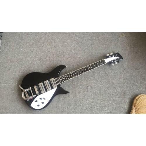 2019 new + factory + black Rickenback 325 3 pickups electric guitar dot inlays Rick 330 guitar jazz tremolo bridge free shipping