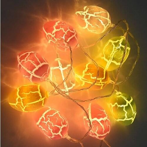 Easter Egg Shape 10 LED Decorative Hanging Light Ornaments Happy Easter Decorations for Home Holiday Party Glow