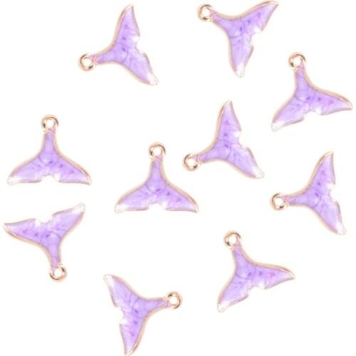 10pcs Exquisite Enamel Pendant Drop Oil Mermaid Tail Charms DIY Key Chain Earrings Necklace Accessories For Women Girls 15x18mm