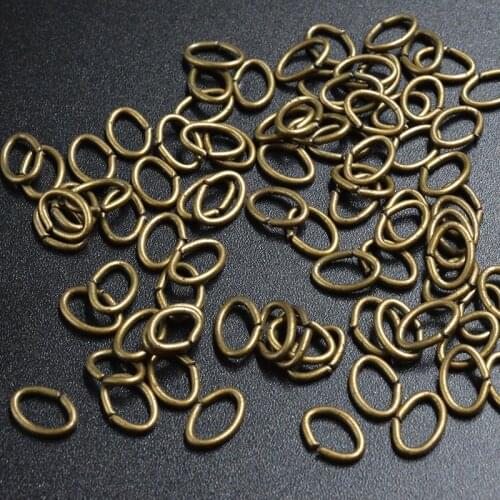 FLTMRH 50pcs 0.7mm*5mm*4mm Oval Open ump Rings Gauge Hoop Key Rings Making DIY Bracelet Jewelry Colors Choose