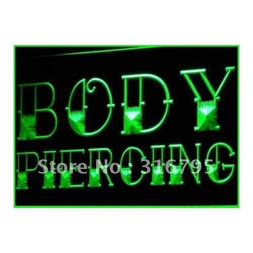 I344 Body Piercing Tattoo Shop NEW NR LED Neon Light Light Signs On/Off Switch 20+ Colors 5 Sizes