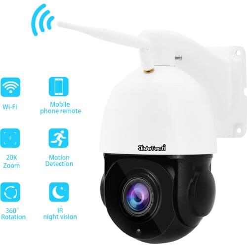 JideTech 5MP 20X Optical Zoom PTZ Outdoor Camera Two Way Audios WiFi Auto-Tracking 360° Pan Tilt Security Surveillance Camera