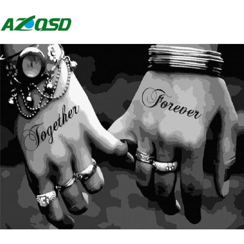 AZQSD Painting By Number Couple Handpainted Modern Wall Picture By Numbers Figure Acrylic Unique Gift