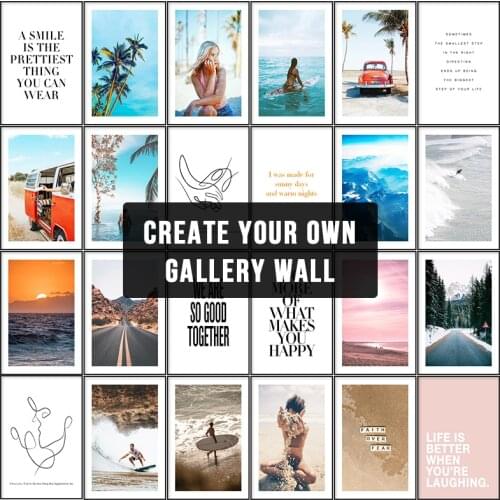 Motivational Poster Nature Travel Summer Sea Beach Sand Surfing Unframed Wall Art Boho Kitchen Decor House Decoration Wall Art