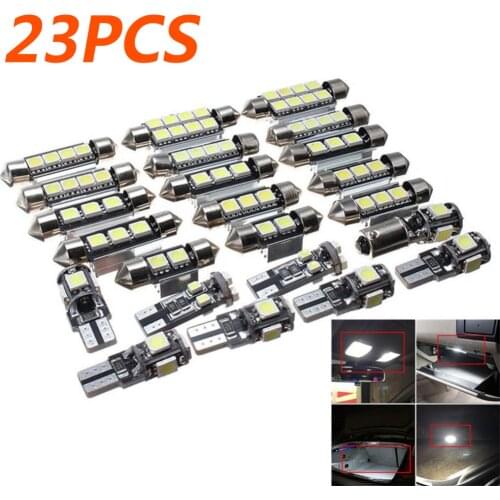 23Pcs Car LED Interior Lights Lamp Bulbs Kit Set For BMW X5 E53 2000-2006 White 6000K Front And Rear Reading Lights