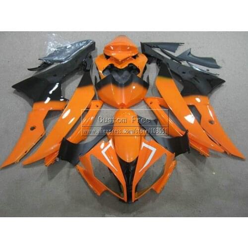 Injection mold Customize fairing kit For YAMAHA YZF R6 2008 2009-2014 YZFR6 08-14 orange black fairings set JL16