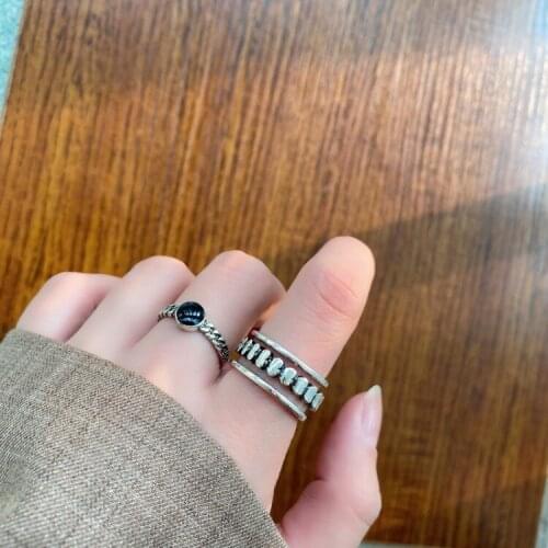 Fashion Multi Layers Vintage Womens Rings Hiphop Open Rings Set Wholesale