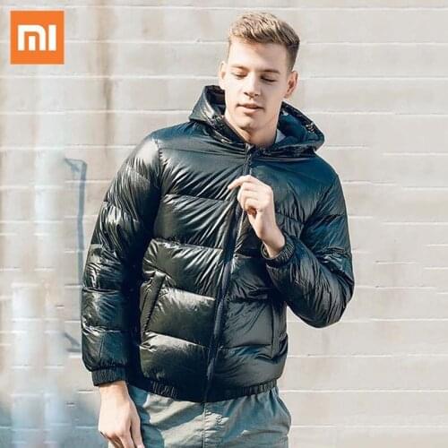 Xiaomi SKAH Fashion Down Jacket Ultra Light Parka Coat Hooded Men Outwear Windproof Fabric Winter Warm White Duck Down Jacket