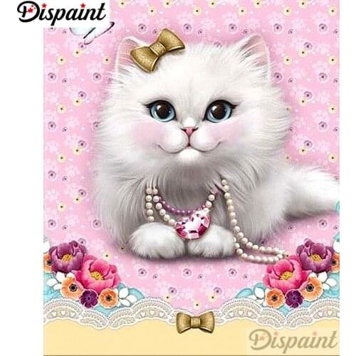 Dispaint Full Square/Round Drill 5D DIY Diamond Painting "Animal cat" Embroidery Cross Stitch 3D Home Decor A12827