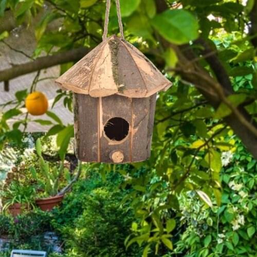 Natural Bird Nest, Handmade Wooden Bird Cage, Indoor and Outdoor Decoration Hanging Nest